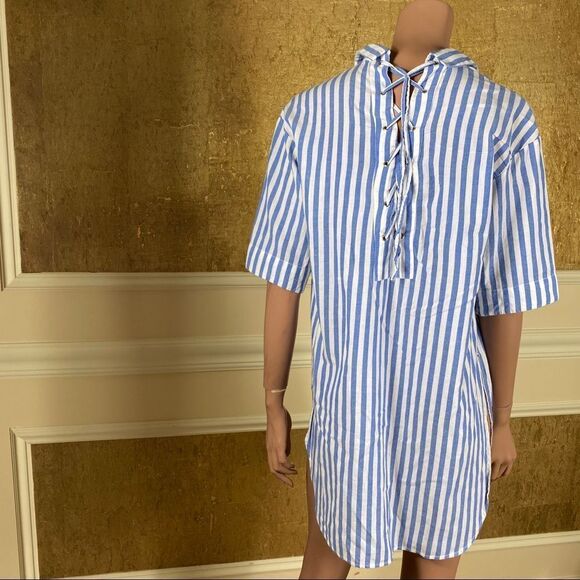 ZARA striped crisscross back shirt tunic XS - Picture 3 of 8